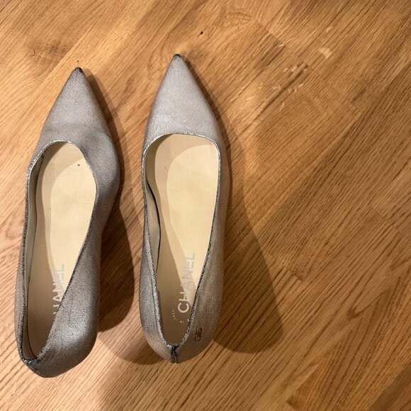 Chanel | Silver Pumps | Heels Shoes size 40.5 / 9.5 - Picture 3 of 15